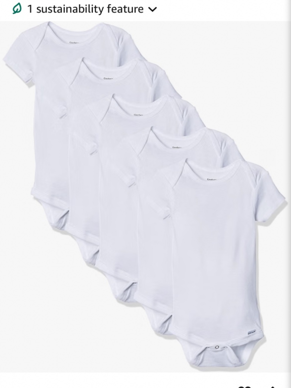 GERBER 5 pack white onsie